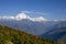 Landscape snow peaks mount Himalayas Nepal