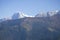 Landscape snow peaks mount Himalayas Nepal