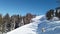 Landscape snow slope with chair lift pov dolomites