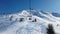 Landscape snow slope with ski elevator Dolomites