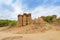 Landscape of soil textures eroded sandstone pillars, columns and cliffs,