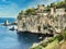 landscape of the stacks and cliffs of the coast of taormina