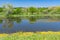 Landscape with Suha Sura river in Vasylivka village near Dnepr city, central Ukraine