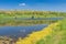 Landscape with Suha Sura river in Vasylivka village near Dnepr city, central Ukraine