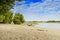 Landscape of summery banks  river Waal at Millingerwaard