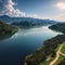 Landscape of Sun-Moon Lake in Nantou, Taiwan made with Generative AI