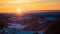 Landscape of sunrise over the the Austrian vineyards and the foggy in valleys of Slovenia Austria border