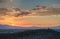 Landscape sunrise over Tucson mountains Arizona