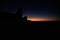 Landscape of a sunset in front of a castle in the province of Toledo, Spain