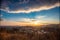 Landscape in the sunset, Koenigstein Taunus, Germany. taken from a vantage point with Platz Burg lots of nature and sunset