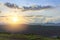 Landscape sunset sky view of Mae Moh Coal Mine Pit