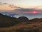 Landscape sunset view of Serra dos OrgÃ£os Montains state Park, Terezopolis Petropolis, Rio de Janeiro Brazil