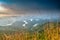 Landscape of Ta Dung Lake in the morning when the sun shines down to the lake