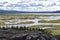 Landscape at the Thingvellir National Park near Reykjavik at the Golden Circle in Iceland