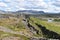 Landscape at the Thingvellir National Park near Reykjavik at the Golden Circle in Iceland