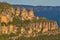 Landscape of The Three Sisters rock formation in the Blue Mountains of New South Wales Australia