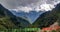 Landscape with Tibetan prayer flags