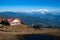 Landscape of Tonglu trekkers hut and Kangchenjunga mount during