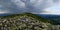 Landscape. on top of the mountain, view of the surroundings, the beautiful green mountains. Carpathians panorama