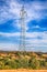 Landscape with tower high-voltage lines