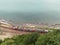 Landscape with train and sea, top view