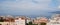 Landscape of Trieste. Panorama view of the port and the town of Trieste. Italy