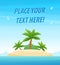 Landscape with tropical island - Travel Poster or Banner with Beautiful paradise nature.