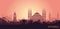 Landscape of the Turkish city of Istanbul. Abstract skyline with the main attractions