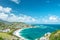 Landscape turquoise sea blue sky Caribbean Island St Kitts