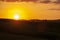 Landscape of tuscan countryside at sunset