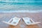 Landscape of Two Lonely beachchairs near the sea