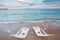 Landscape of Two Lonely beachchairs near the sea