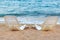 Landscape of Two Lonely beachchairs near the sea