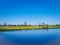 Landscape with typical dutch windmill village Zaanse Schans in Zaandam, Netherlands