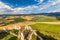 Landscape under the medieval castle Spis.