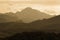 Landscape from Urkulu peak, mountains and jungle of Irati in autumn.