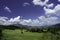 Landscape of Valle Peligna, Abruzzo, view of Cocullo