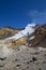 Landscape. The valley of fumaroles with the eruption of boiling water vapor and boiling sulfur