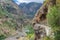 Landscape of the valley Ribeira dos Socorridos right Levada Piornals. Madeira Island