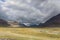 Landscape of valley in rolling hills of Western Mongolian steppe