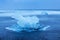 Landscape View Of The Amazing Jokulsarlon Beach Diamond Beach With Giant Ice Rocks On The Lava Black Beach, Crystal Diamond.