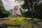 Landscape view of ancient Mayan temple in the forest, Mexico