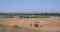 Landscape view of ancient Yangguan pass and Donkey cart on the silk road in Gansu China