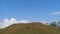 Landscape view Arid hill with blue sky in Candi Abang, Yogyakarta