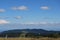 Landscape view from the Ballon dâ€™Alsace, Grand Balloon, a summit / peak in the Vosges mountains, Haut-Rhin in France.