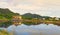 Landscape view of Ballstad village in Lofoten Norway