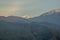 Landscape view of beautiful Himalayas mountains during sunset