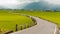 Landscape View Of Beautiful Rice Fields At Brown Avenue, Chishang, Taitung, Taiwan Ripe golden rice earï¼‰