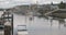 A landscape view of boats on the water in downtown olympia washington.