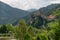 Landscape view of castle Burg Rabenstein over the Mur river valley, Styria, Austria